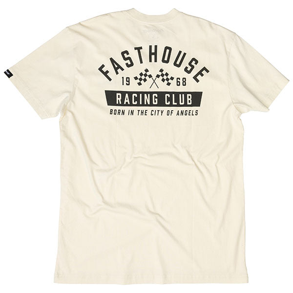 Crisp studio image on a white background of Fasthouse Acclaim Tee; showing tee fit, printed graphics, and crew neckline; SKU 3211410104; Sizes: S-3XL