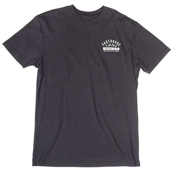Studio photo on a white background of Fasthouse Acclaim Tee; showing tee fit, printed graphics, and crew neckline; SKU 3211410104; Sizes: S-3XL