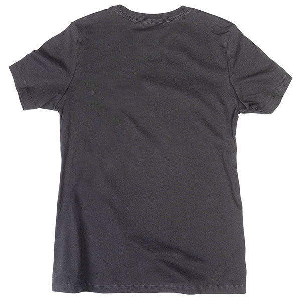 High-resolution studio image of Fasthouse Stardom Tee (Womens); showing tee fit, printed graphics, and crew neckline; SKU 32117505; Colors: Black