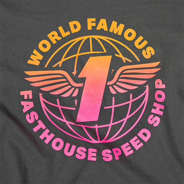 Crisp studio image on a white background of Fasthouse Renown Crop Tee (Womens); showing tee fit, printed graphics, and crew neckline; SKU 32116905