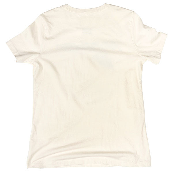 Studio photo on a white background of Fasthouse Hideout Tee (Womens); showing tee fit, printed graphics, and crew neckline; SKU 32116509; Colors: Natural
