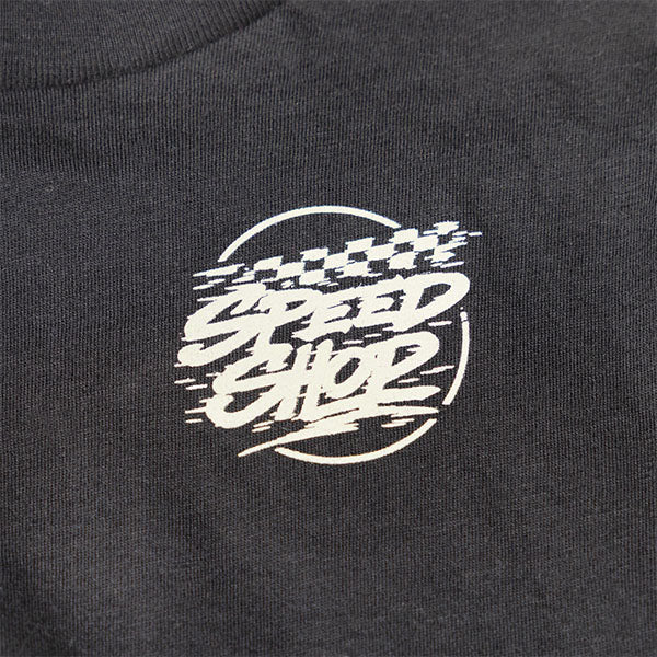 High-resolution studio image of Fasthouse Burner Tee (Toddler); showing tee fit, printed graphics, and crew neckline; SKU 32113505; Colors: Black