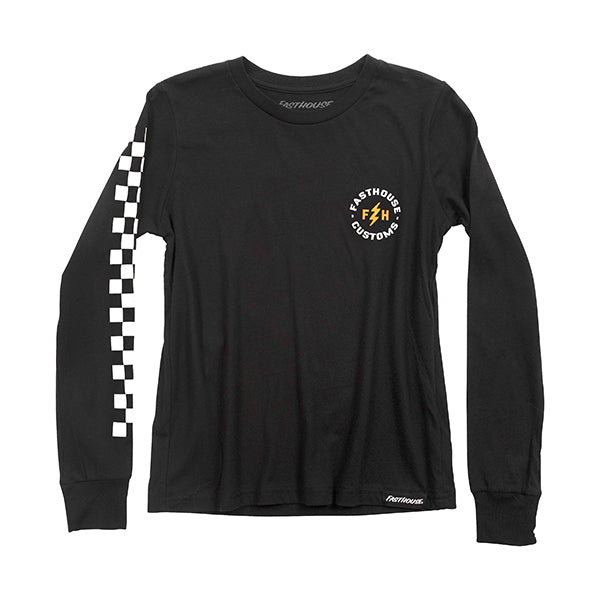 High-resolution studio image of Fasthouse Easy Rider Long Sleeve Tee (Youth); showing long-sleeve cut, printed graphics, and crew neckline