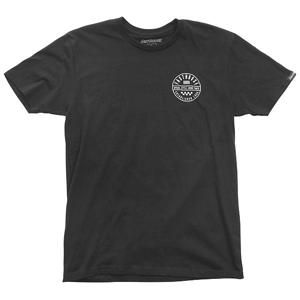 Professional studio photo of Fasthouse Statement Tee; showing tee fit, printed graphics, and crew neckline; SKU 3210137004; Sizes: S-3XL