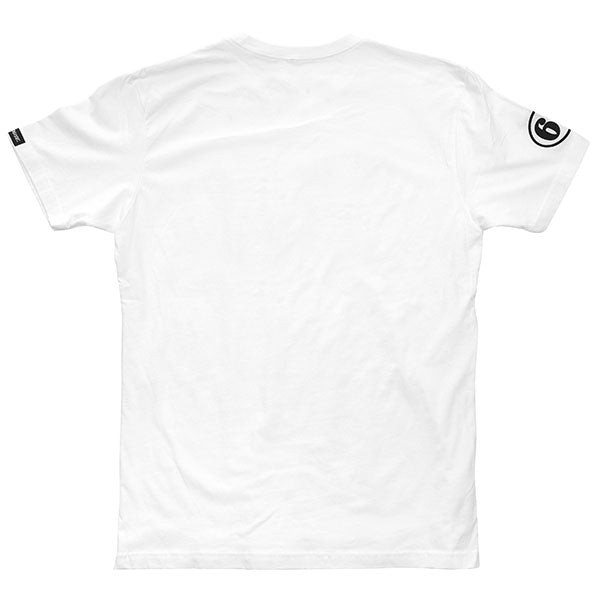 Crisp studio image on a white background of Fasthouse Morris Tee; showing tee fit, printed graphics, and crew neckline; SKU 3212731004; Sizes: S-3XL
