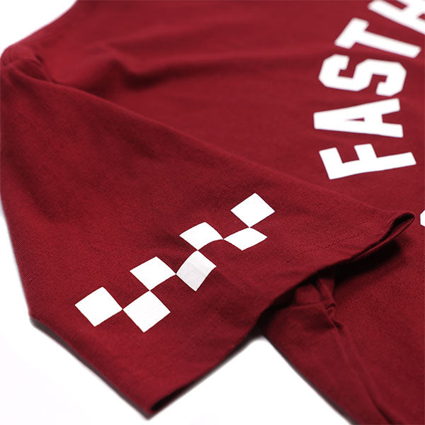 Crisp studio image on a white background of Fasthouse Fast Life Tee; showing tee fit, printed graphics, and crew neckline; SKU 3212599904; Sizes: S-3XL