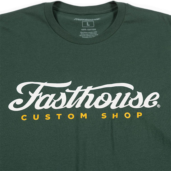 High-resolution studio image of Fasthouse Morris Tee; showing tee fit, printed graphics, and crew neckline; SKU 3212731004; Sizes: S-3XL
