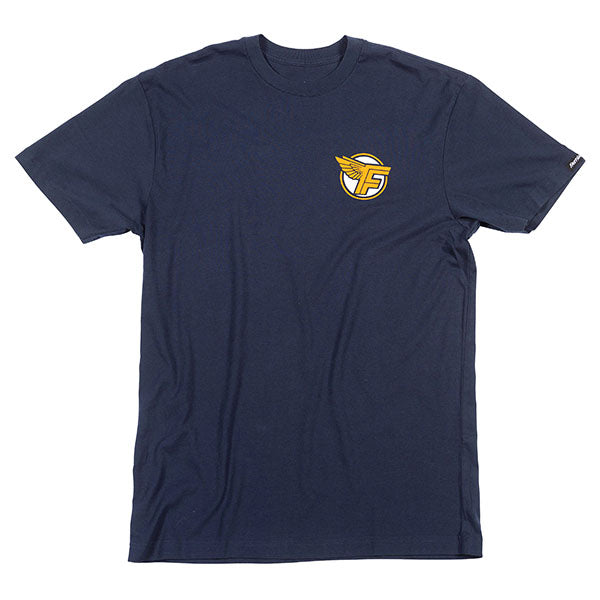 Crisp studio image on a white background of Fasthouse Malen Tee; showing tee fit, printed graphics, and crew neckline; SKU 3210113004; Sizes: S-3XL
