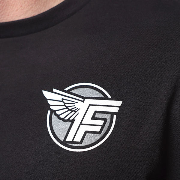 Crisp studio image on a white background of Fasthouse Malen Tee; showing tee fit, printed graphics, and crew neckline; SKU 3210113004; Sizes: S-3XL