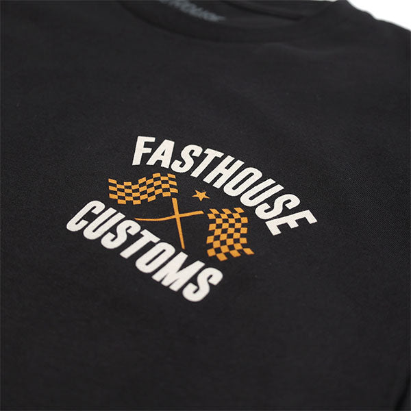 Professional studio photo of Fasthouse 68 Trick Tee; showing tee fit, printed graphics, and crew neckline; SKU 3215820504; Sizes: S-3XL