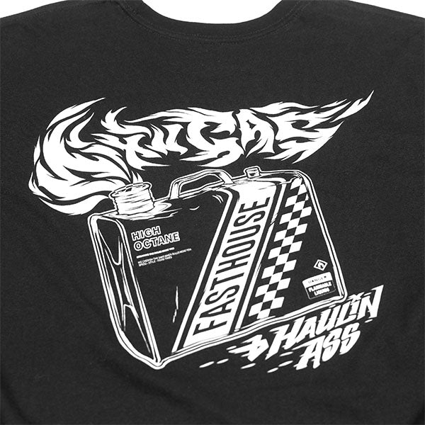 Studio photo on a white background of Fasthouse Mixin Tee; showing tee fit, printed graphics, and crew neckline; SKU 3210000904; Sizes: S-3XL
