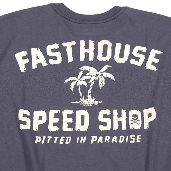 High-resolution studio image of Fasthouse Alkyd Tee; showing tee fit, printed graphics, and crew neckline; SKU 3210000704; Sizes: S-3XL