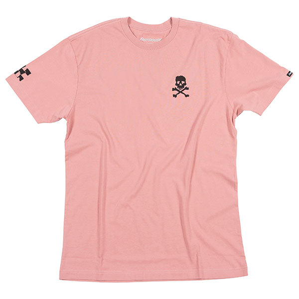 Studio photo on a white background of Fasthouse Alkyd Tee; showing tee fit, printed graphics, and crew neckline; SKU 3210000704; Sizes: S-3XL