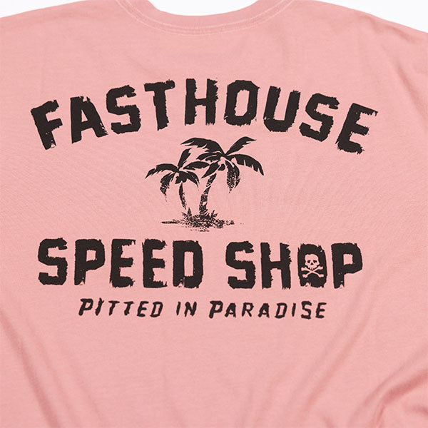 Crisp studio image on a white background of Fasthouse Alkyd Tee; showing tee fit, printed graphics, and crew neckline; SKU 3210000704; Sizes: S-3XL
