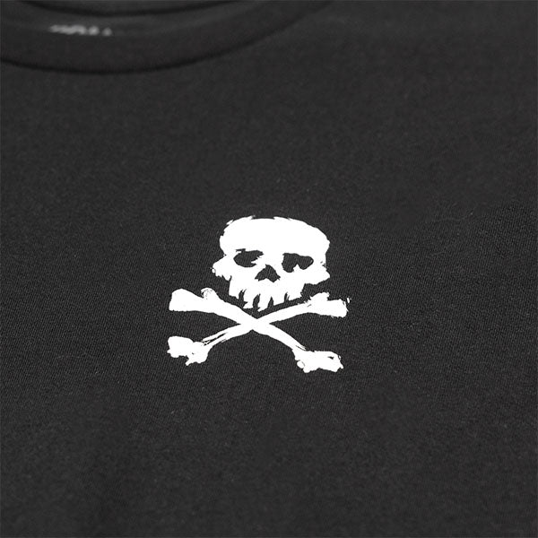 Clean studio shot of Fasthouse Alkyd Tee; showing tee fit, printed graphics, and crew neckline; SKU 3210000704; Colors: Black, Indigo, Desert Pink