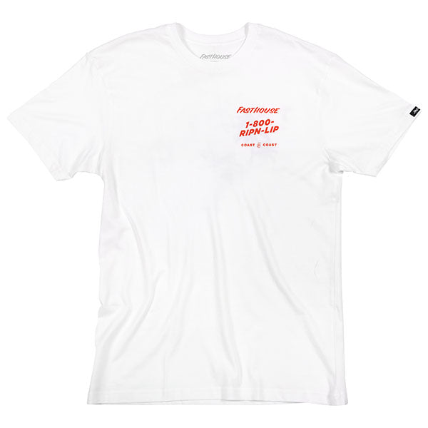 Clean studio shot of Fasthouse Panama Tee; showing tee fit, printed graphics, and crew neckline; SKU 3210000804; Colors: Black, White; Sizes: S-3XL