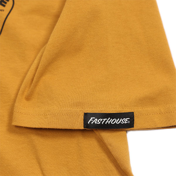 Professional studio photo of Fasthouse Wedged Tee; showing tee fit, printed graphics, and crew neckline; SKU 3210000504; Sizes: S-3XL