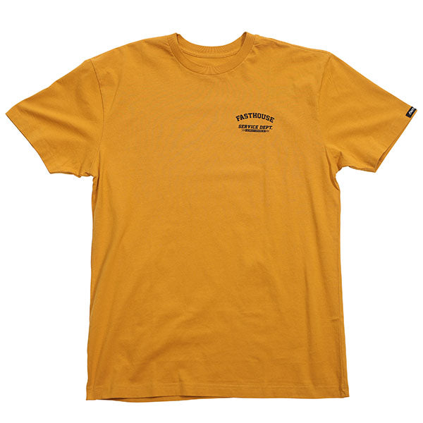 Studio photo on a white background of Fasthouse Ignite Tee; showing tee fit, printed graphics, and crew neckline; SKU 3210150004; Sizes: S-3XL
