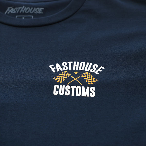 Professional studio photo of Fasthouse 68 Trick Tee; showing tee fit, printed graphics, and crew neckline; SKU 3215820504; Sizes: S-3XL