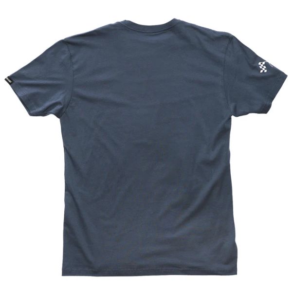 Clean studio shot of Fasthouse The Motto Tee; showing tee fit, printed graphics, and crew neckline; SKU 3210163004; Colors: Indigo, Black; Sizes: S-3XL