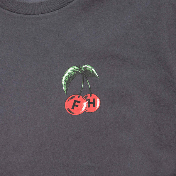 High-resolution studio image of Fasthouse Ripe One Tee; showing tee fit, printed graphics, and crew neckline; SKU 3211090504; Sizes: S-3XL