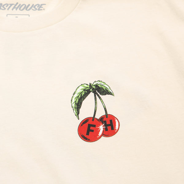 Crisp studio image on a white background of Fasthouse Ripe One Tee; showing tee fit, printed graphics, and crew neckline; SKU 3211090504; Sizes: S-3XL