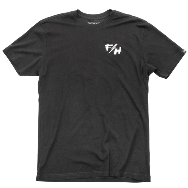 Professional studio photo of Fasthouse Fray Tee; showing tee fit, printed graphics, and crew neckline; SKU 3211180104; Colors: Cardinal, Black