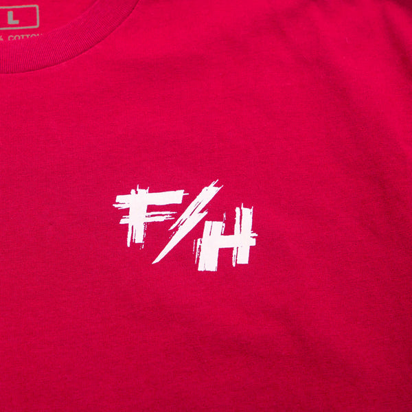Crisp studio image on a white background of Fasthouse Fray Tee; showing tee fit, printed graphics, and crew neckline; SKU 3211180104; Sizes: S-3XL