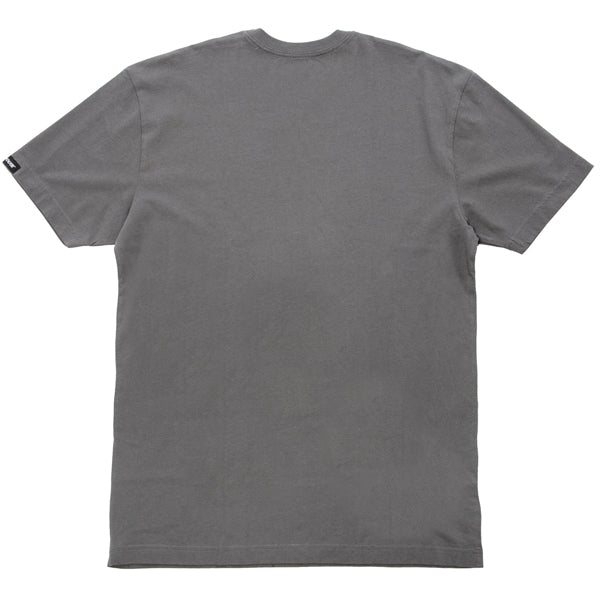 High-resolution studio image of Fasthouse Wired Tee; showing tee fit, printed graphics, and crew neckline; SKU 3211980704; Colors: Heavy Metal, Black