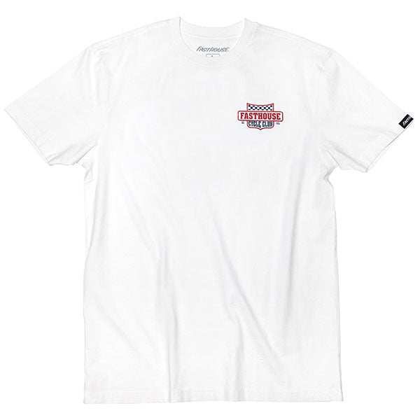 Professional studio photo of Fasthouse Krest Tee; showing tee fit, printed graphics, and crew neckline; SKU 3211290304; Sizes: S-3XL