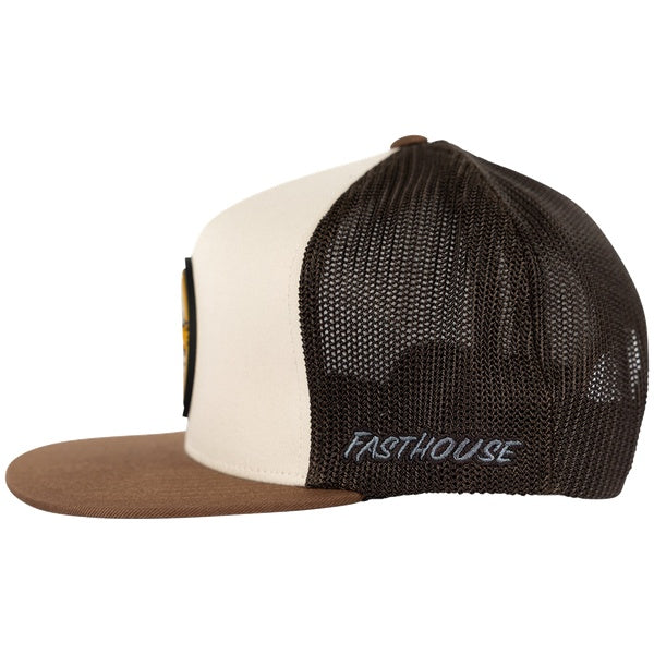 Fasthouse Squall Hat in Chalk/Brown, rear view