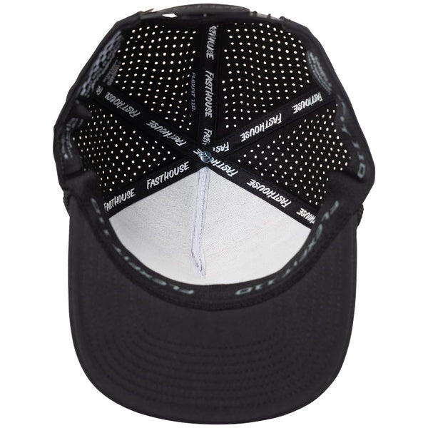 Fasthouse Pillar 110 Hat in Black, rear and closure detail