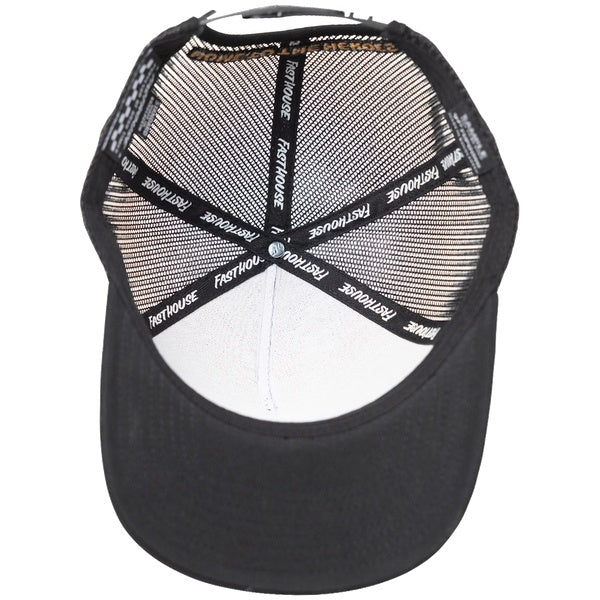 Fasthouse Pillar 110 Hat in Light Gray, rear and closure detail