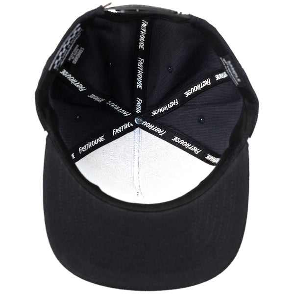 Fasthouse Vault 110 Oversized Hat in Black, rear and closure detail