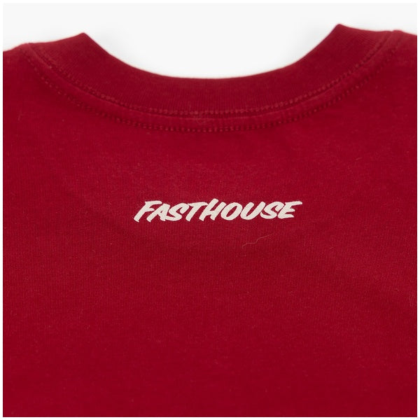 Fasthouse Vault Tee in Red, model wearing back view