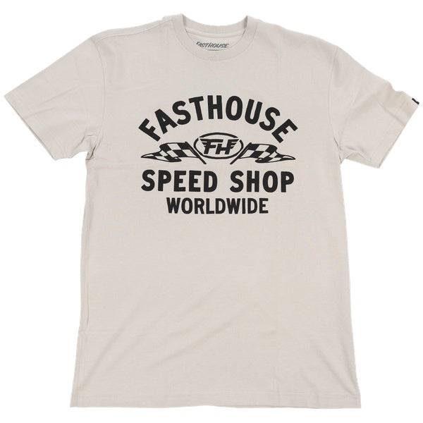 Fasthouse Vault Youth Tee in Light Gray, front view