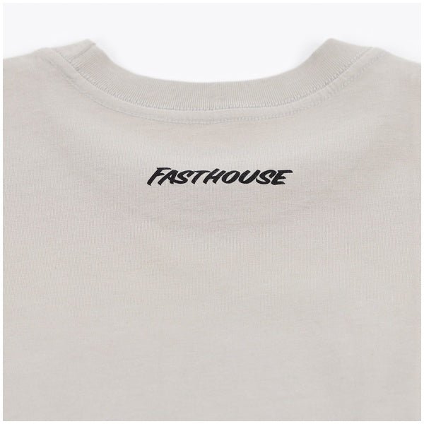 Fasthouse Vault Youth Tee in Light Gray, back graphic detail
