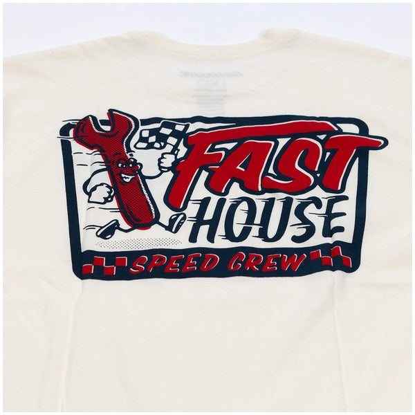 Fasthouse Steadfast Youth Tee in Natural, front graphic detail