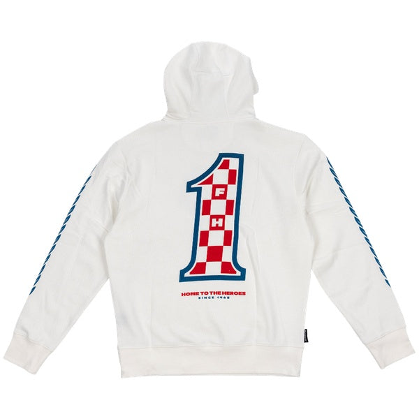 Fasthouse Heroes Hooded Pullover in White, back view