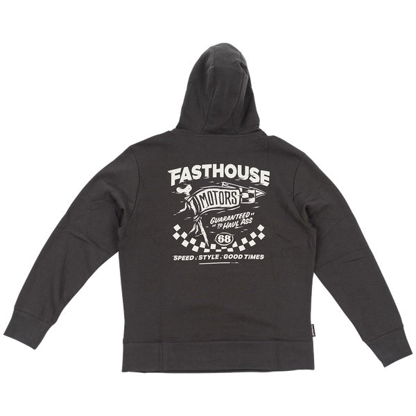 Fasthouse All Out Hooded Pullover in Vintage Black, back view