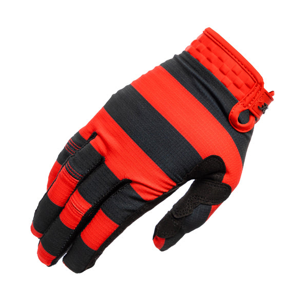 Studio photo on a white background of Fasthouse - Elrod Ether Gloves; showing stitching detail and grip areas; SKU 3930302203; Sizes: XS-2XL