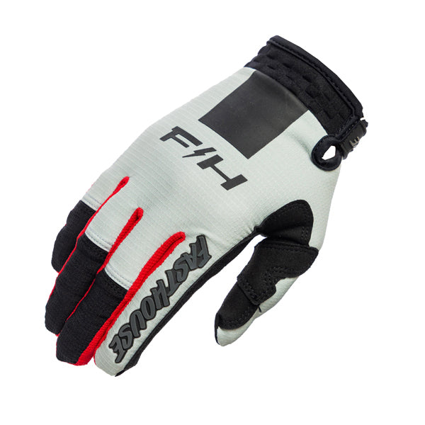 Crisp studio image on a white background of Fasthouse - Elrod Storm Gloves; showing stitching detail and grip areas; SKU 3930309503; Sizes: XS-2XL