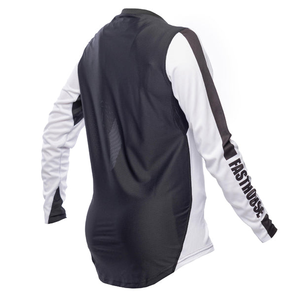 High-resolution studio image of Fasthouse - Elrod Storm Jersey (Womens); showing fabric texture, panel layout, and graphics; SKU 3931309573; Sizes: XS-2XL