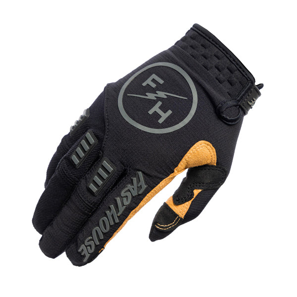 Studio photo on a white background of Fasthouse - Off-Road Matox Gloves; showing stitching detail and grip areas; SKU 3930408503; Sizes: XS-2XL