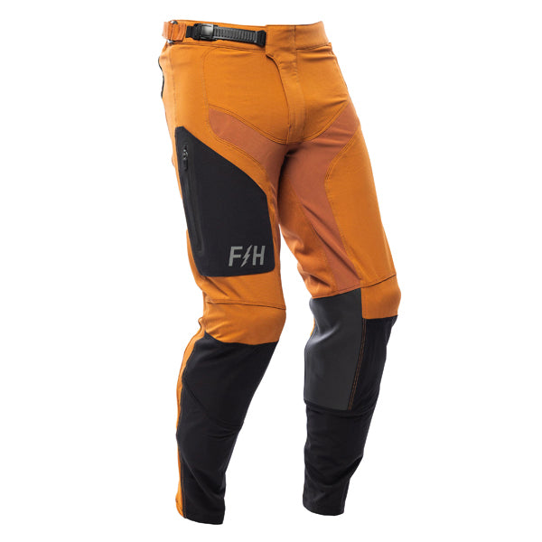 Studio photo on a white background of Fasthouse - Sanguaro Cargo Pants; showing panel layout, seams, and overall cut; SKU 3932800528; Colors: Black, Camel