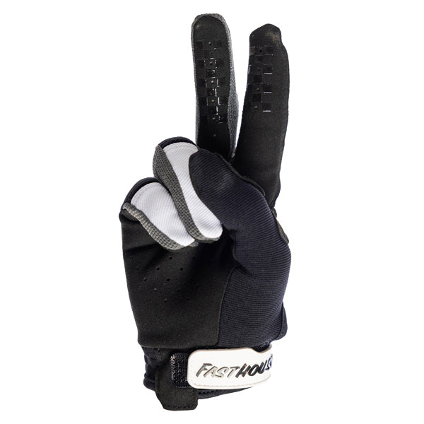Professional studio photo of Fasthouse - Speed Style Hudson Gloves; showing stitching detail and grip areas; SKU 3930505903; Colors: Black/White, Blue/Red