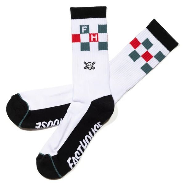 Fasthouse - Riff Crew Socks (Youth) casual socks in White product view sku 3210330950