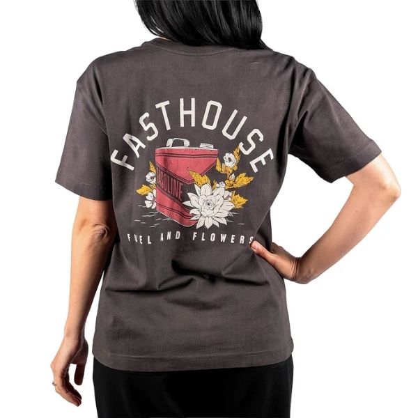 Fasthouse - Fuel & Flower Relaxed Fit Tee (Womens) casual t-shirt in Black alternate product view 2 sku 3211435074