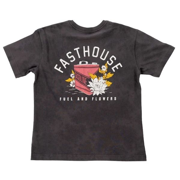 Fasthouse - Fuel & Flower Relaxed Fit Tee (Womens) casual t-shirt in Black alternate product view 4 sku 3211435074
