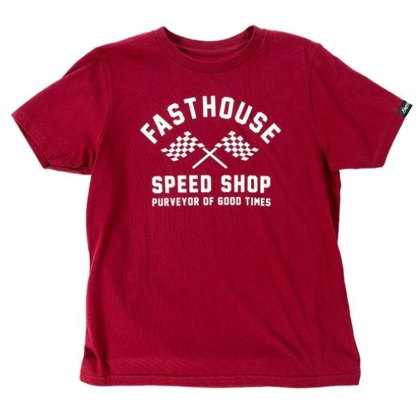 Fasthouse - Crossroad Tee (Youth) casual t-shirt in Cardinal product view sku 3211770154